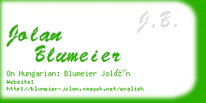 jolan blumeier business card